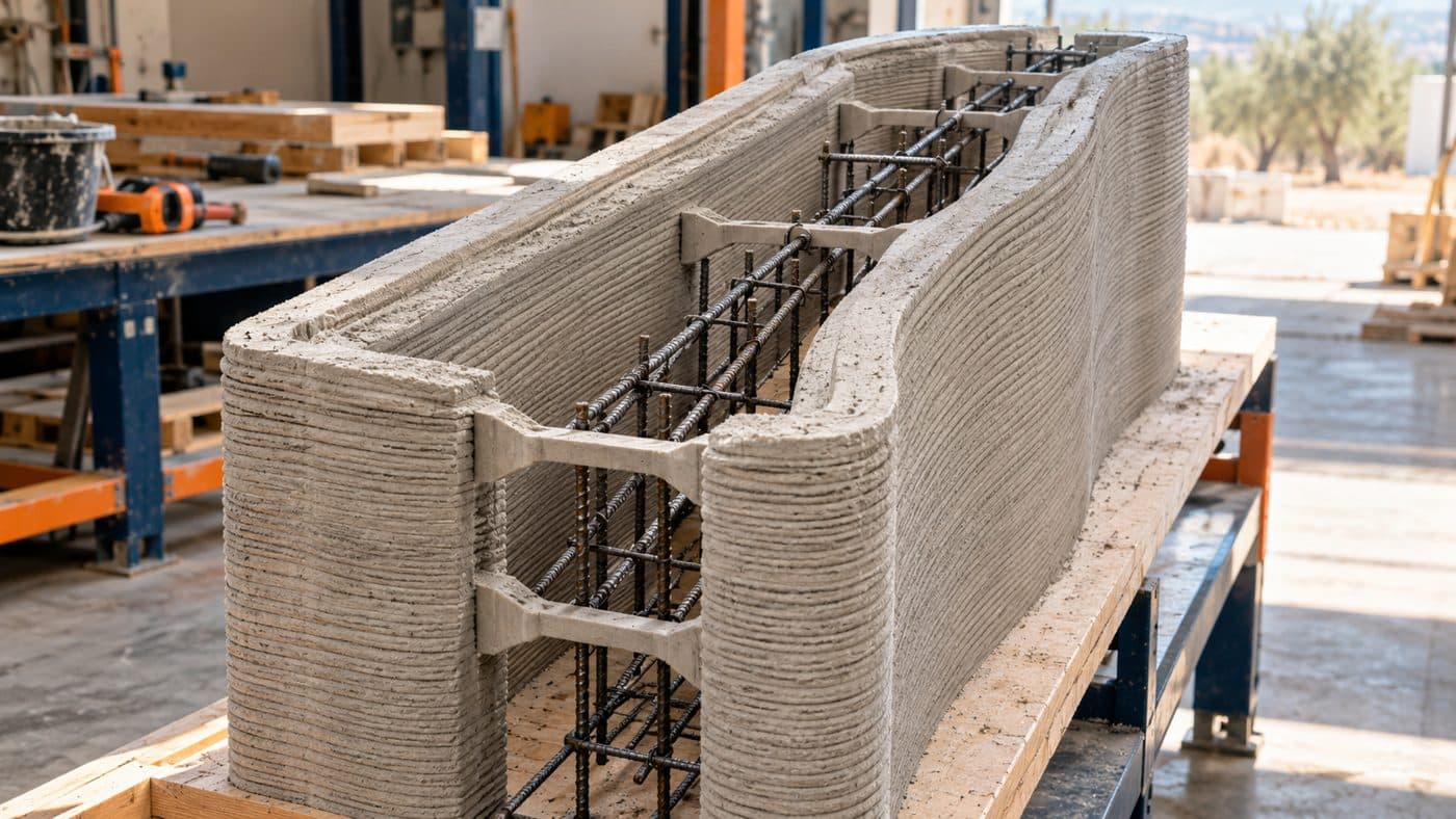 Muro impreso con armado y huecos de instalaciones
